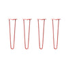 DIY Hairpin Legs Hairpin Legs Hairpin Legs Set of 4, 2-Rod Design - Orange-Red Powder Coated Finish