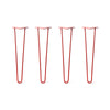 DIY Hairpin Legs Hairpin Legs Hairpin Legs Set of 4, 2-Rod Design - Orange-Red Powder Coated Finish