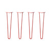 DIY Hairpin Legs Hairpin Legs Hairpin Legs Set of 4, 2-Rod Design - Orange-Red Powder Coated Finish