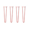 DIY Hairpin Legs Hairpin Legs Hairpin Legs Set of 4, 2-Rod Design - Orange-Red Powder Coated Finish