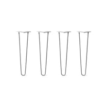  Hairpin Legs Set of 4, 2-Rod Design - Raw Steel