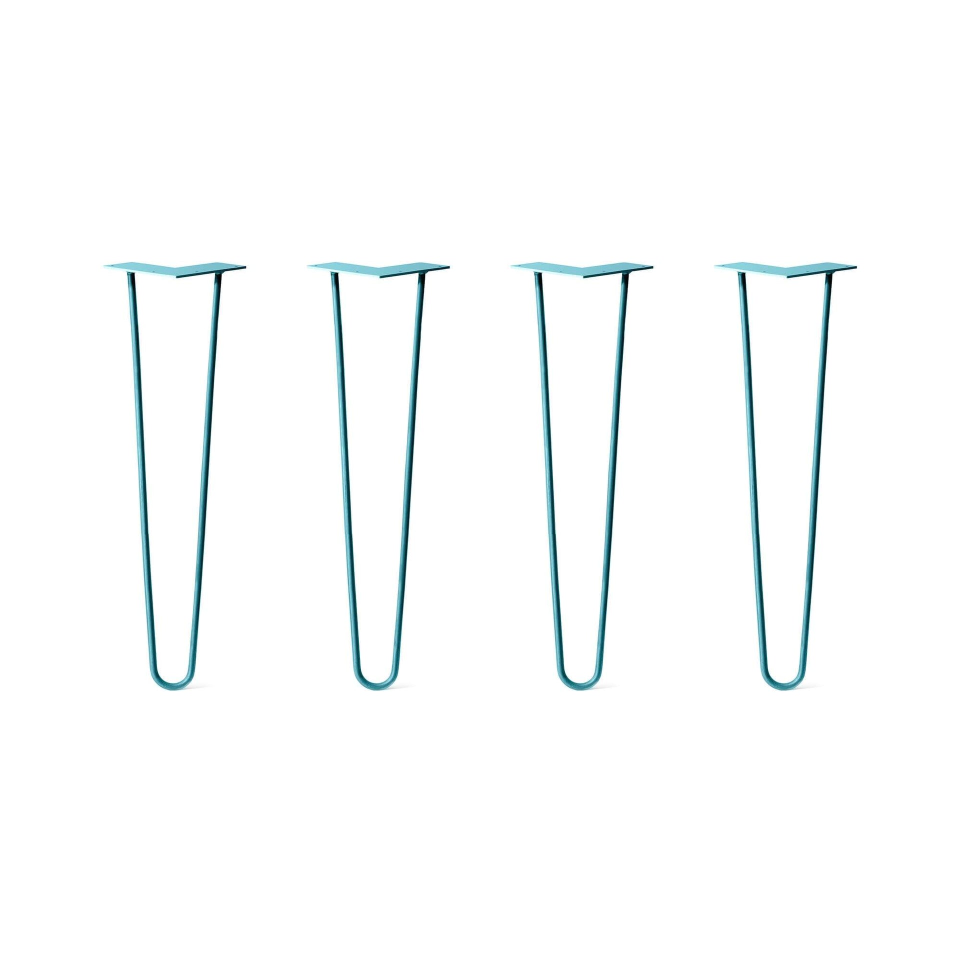 DIY Hairpin Legs Hairpin Legs Hairpin Legs Set of 4, 2-Rod Design - Teal Powder Coated Finish