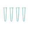 DIY Hairpin Legs Hairpin Legs Hairpin Legs Set of 4, 2-Rod Design - Teal Powder Coated Finish