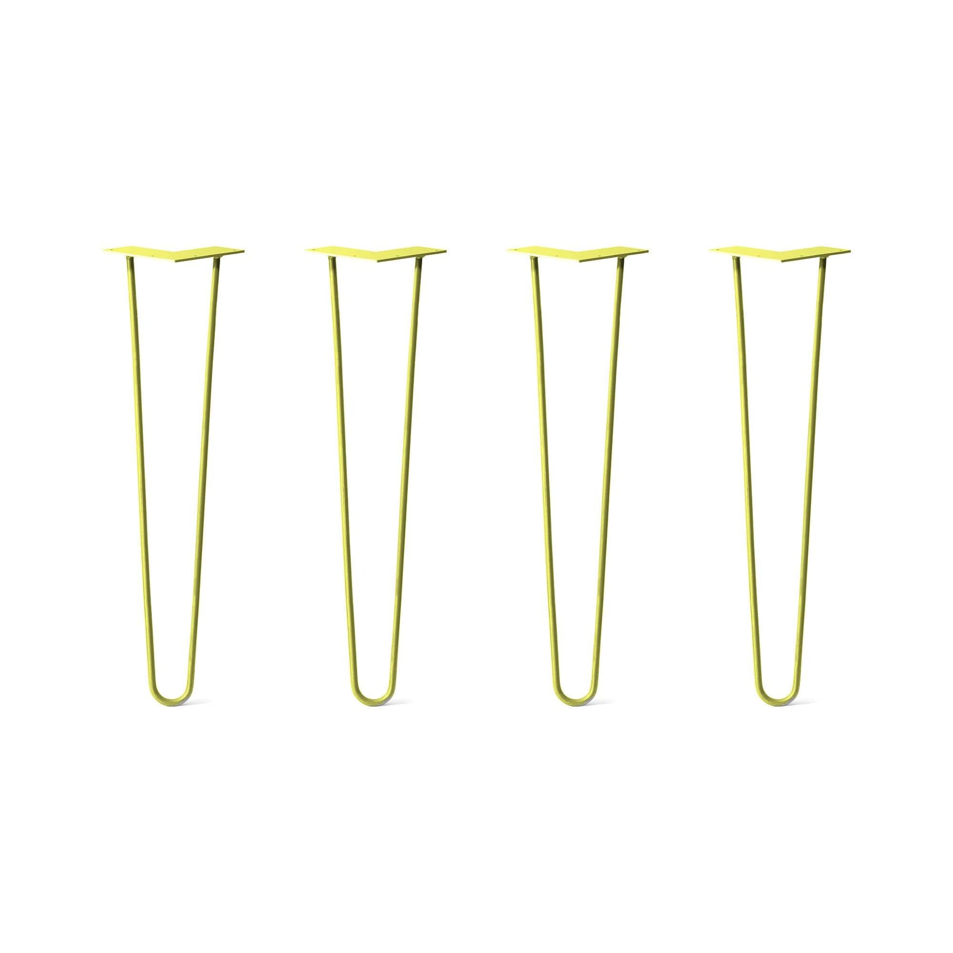 Hairpin Legs Set of 4, 2-Rod Design - Yellow Powder Coated Finish