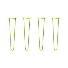  Hairpin Legs Set of 4, 2-Rod Design - Yellow Powder Coated Finish