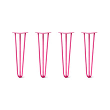  Hairpin Legs Set of 4, 3-Rod Design - Fuchsia Powder Coated Finish