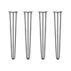 DIY Hairpin Legs Hairpin Legs Hairpin Legs Set of 4, 3-Rod Design - Jet Black Satin Powder Coated Finish
