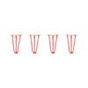 DIY Hairpin Legs Hairpin Legs Hairpin Legs Set of 4, 3-Rod Design - Orange-Red Powder Coated Finish
