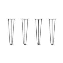  Hairpin Legs Set of 4, 3-Rod Design - Raw Steel