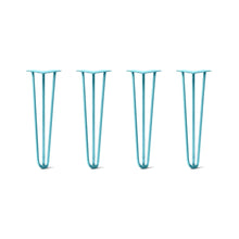  Hairpin Legs Set of 4, 3-Rod Design - Teal Powder Coated Finish