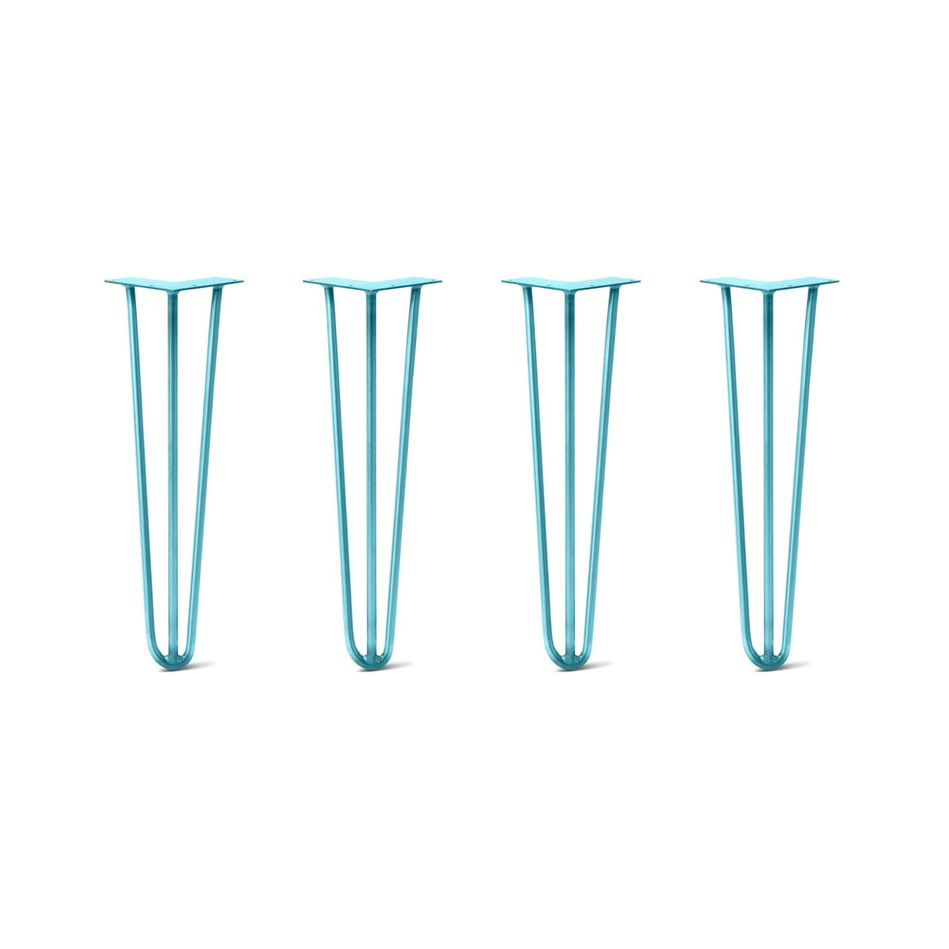 DIY Hairpin Legs Hairpin Legs Hairpin Legs Set of 4, 3-Rod Design - Teal Powder Coated Finish