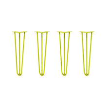  Hairpin Legs Set of 4, 3-Rod Design - Yellow Powder Coated Finish