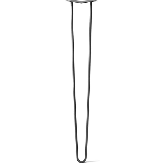DIY Hairpin Legs Hairpin Legs Jet Black Satin / 40" / 1/2" Hairpin Leg (Sold Separately), 2-Rod Design - Jet Black Satin Powder Coated Finish