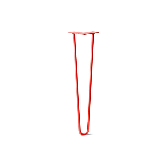 Hairpin Leg (Sold Separately), 2-Rod Design - Satin-Red Powder Coated Finish