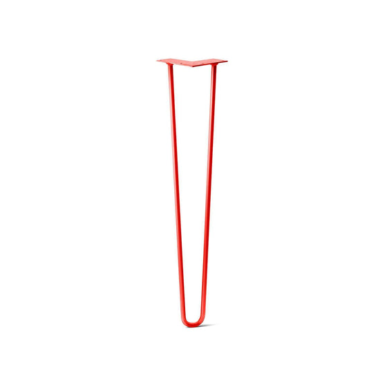 Hairpin Leg (Sold Separately), 2-Rod Design - Satin-Red Powder Coated Finish