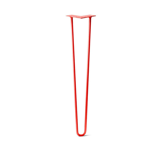 Hairpin Leg (Sold Separately), 2-Rod Design - Satin-Red Powder Coated Finish