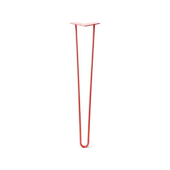 Hairpin Leg (Sold Separately), 2-Rod Design - Orange-Red Powder Coated Finish