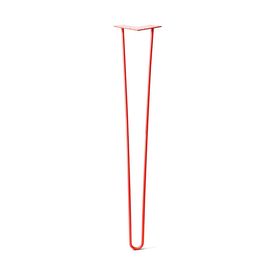 Hairpin Leg (Sold Separately), 2-Rod Design - Satin-Red Powder Coated Finish