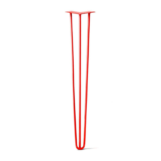 Hairpin Leg (Sold Separately), 3-Rod Design - Satin-Red Powder Coated Finish