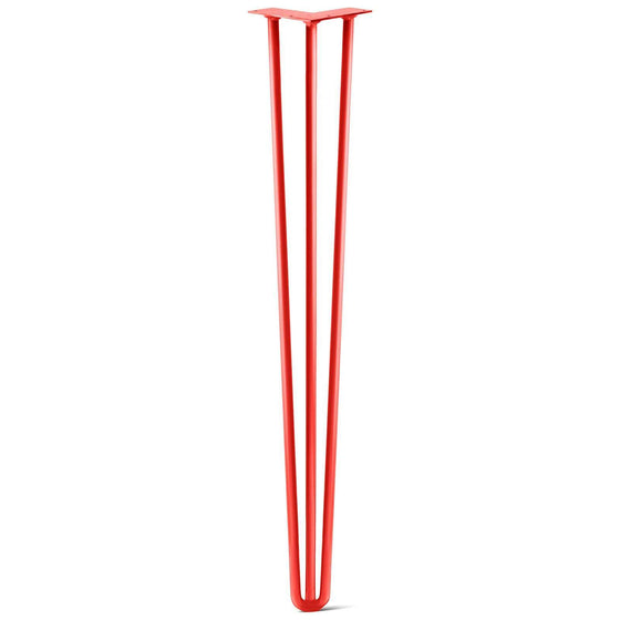 Hairpin Leg (Sold Separately), 3-Rod Design - Satin-Red Powder Coated Finish