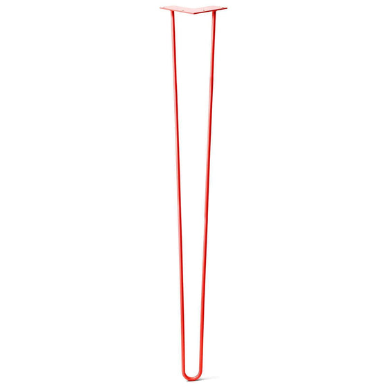 Hairpin Leg (Sold Separately), 2-Rod Design - Satin-Red Powder Coated Finish