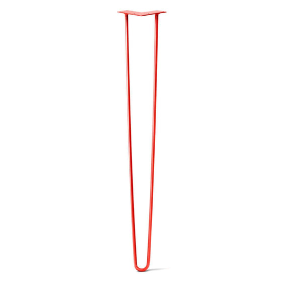 Hairpin Leg (Sold Separately), 2-Rod Design - Satin-Red Powder Coated Finish