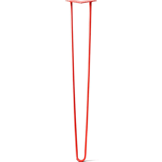 Hairpin Leg (Sold Separately), 2-Rod Design - Satin-Red Powder Coated Finish