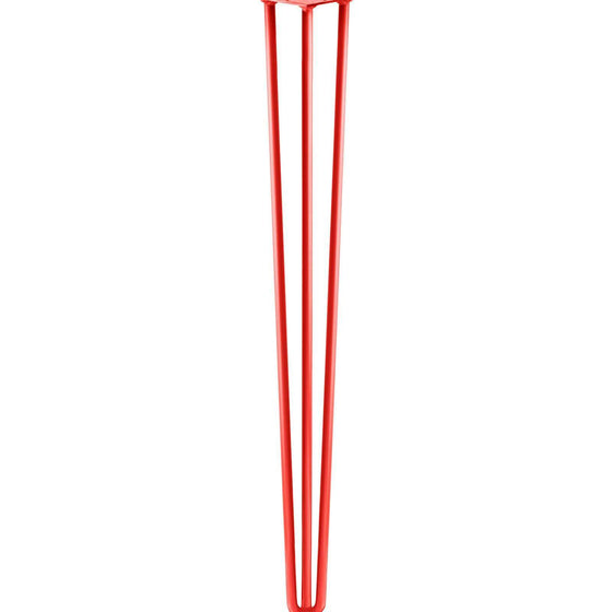 Hairpin Leg (Sold Separately), 3-Rod Design - Satin-Red Powder Coated Finish