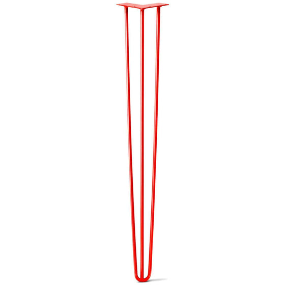 Hairpin Leg (Sold Separately), 3-Rod Design - Satin-Red Powder Coated Finish