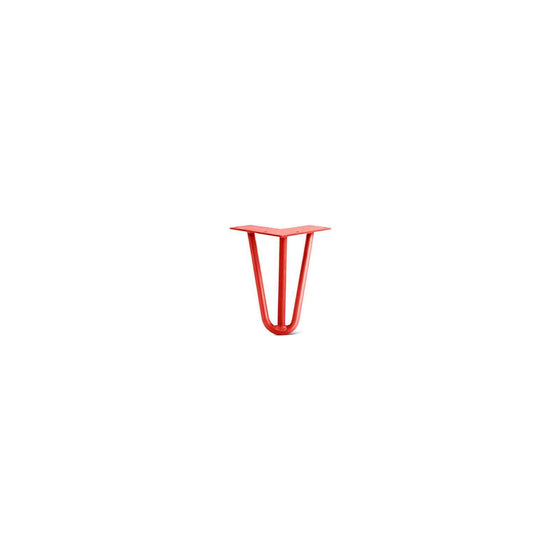 Hairpin Leg (Sold Separately), 3-Rod Design - Satin-Red Powder Coated Finish