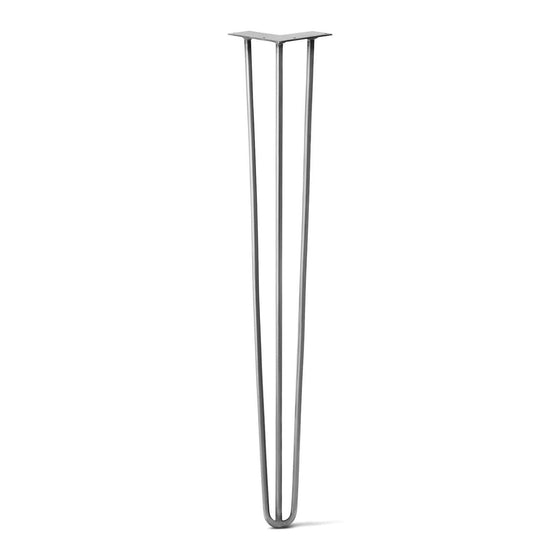 Hairpin Leg (Sold Separately), 3-Rod Design - Raw Steel