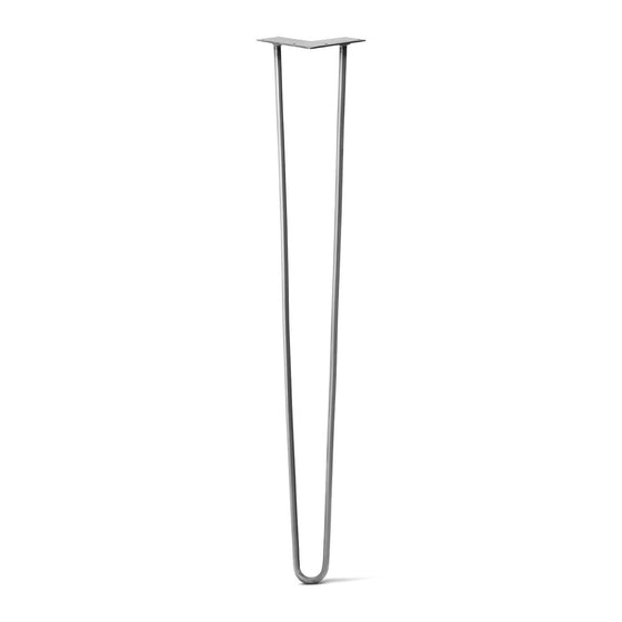 Hairpin Leg (Sold Separately), 2-Rod Design - Raw Steel