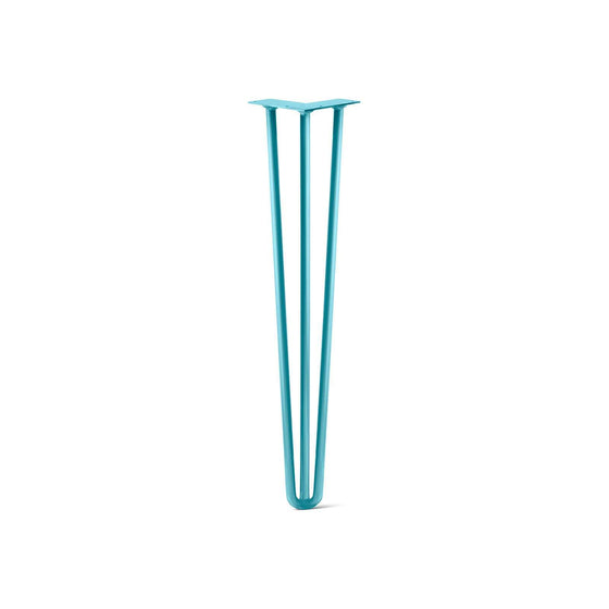 Hairpin Leg (Sold Separately), 3-Rod Design - Teal Powder Coated Finish