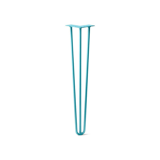 Hairpin Leg (Sold Separately), 3-Rod Design - Teal Powder Coated Finish