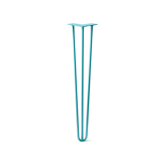 Hairpin Leg (Sold Separately), 3-Rod Design - Teal Powder Coated Finish