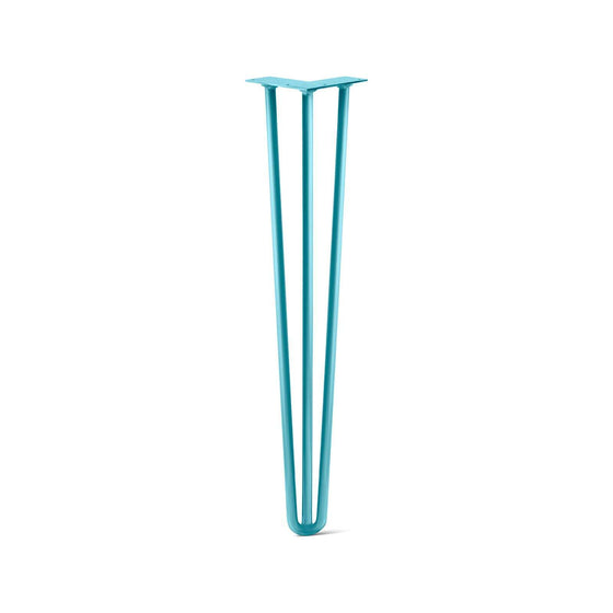 Hairpin Leg (Sold Separately), 3-Rod Design - Teal Powder Coated Finish