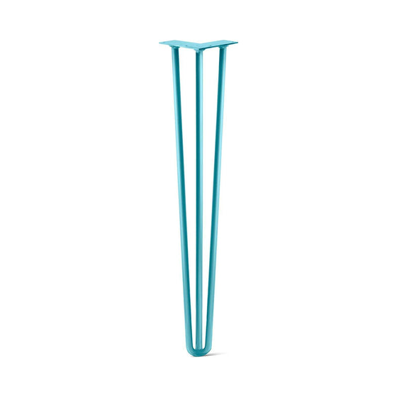 Hairpin Leg (Sold Separately), 3-Rod Design - Teal Powder Coated Finish