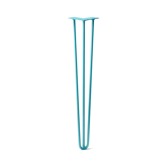 Hairpin Leg (Sold Separately), 3-Rod Design - Teal Powder Coated Finish