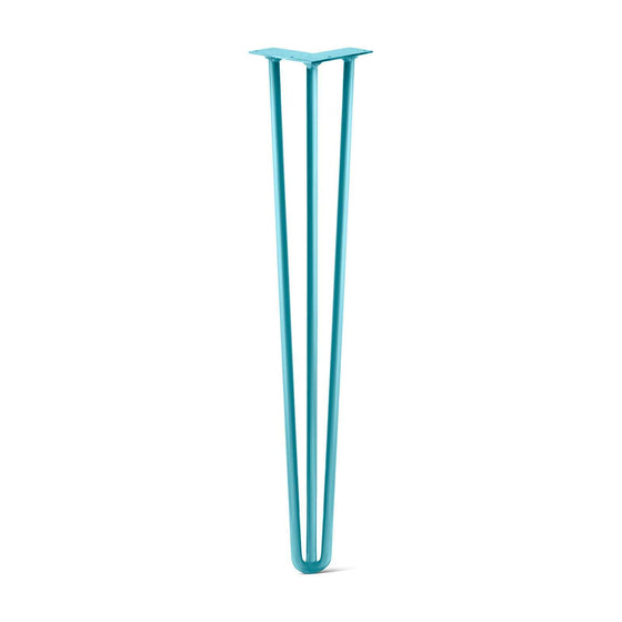Hairpin Leg (Sold Separately), 3-Rod Design - Teal Powder Coated Finish