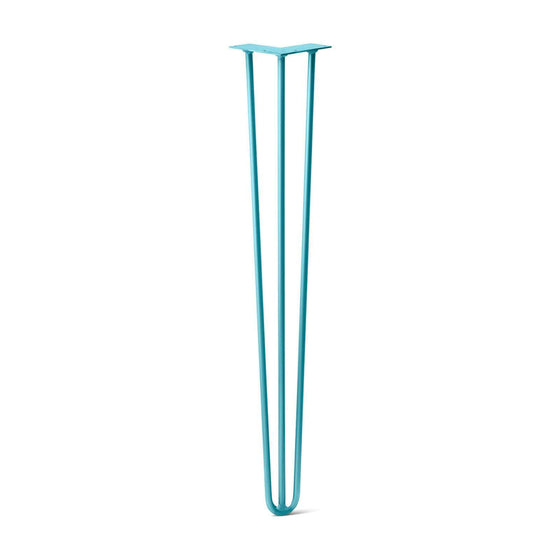 Hairpin Leg (Sold Separately), 3-Rod Design - Teal Powder Coated Finish