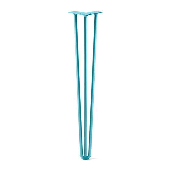 Hairpin Leg (Sold Separately), 3-Rod Design - Teal Powder Coated Finish
