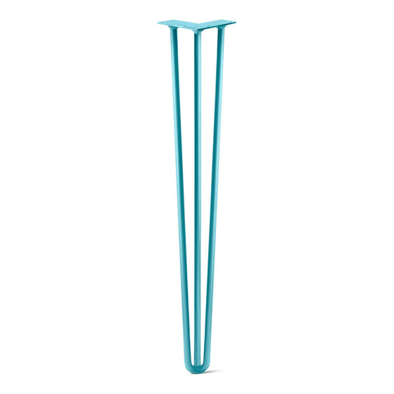 Hairpin Leg (Sold Separately), 3-Rod Design - Teal Powder Coated Finish