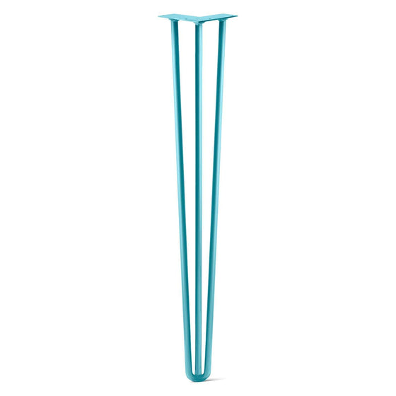 Hairpin Leg (Sold Separately), 3-Rod Design - Teal Powder Coated Finish