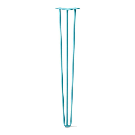 Hairpin Leg (Sold Separately), 3-Rod Design - Teal Powder Coated Finish