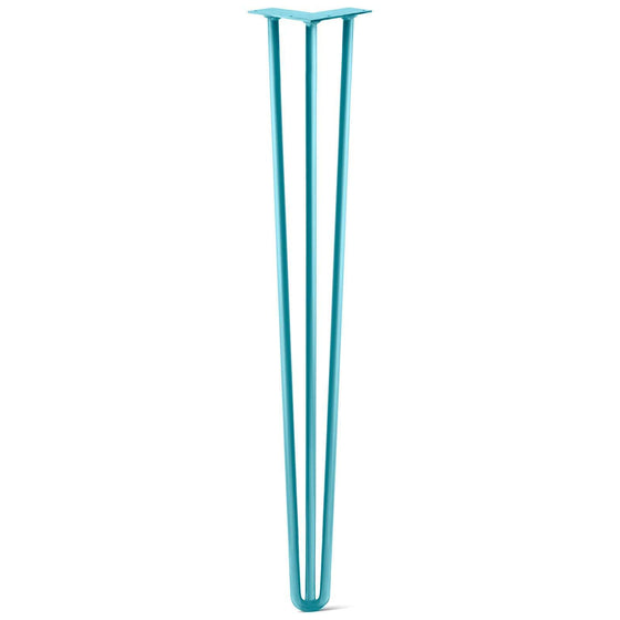 Hairpin Leg (Sold Separately), 3-Rod Design - Teal Powder Coated Finish