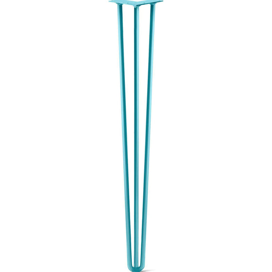 Hairpin Leg (Sold Separately), 3-Rod Design - Teal Powder Coated Finish