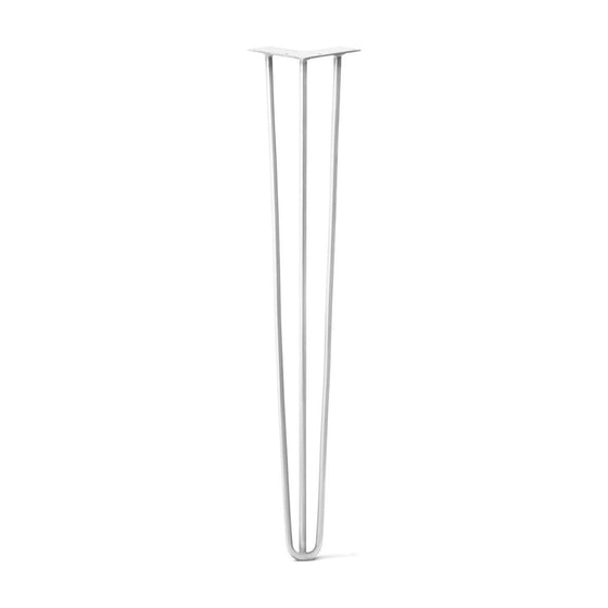 Hairpin Leg (Sold Separately), 3-Rod Design - White Powder Coated Finish