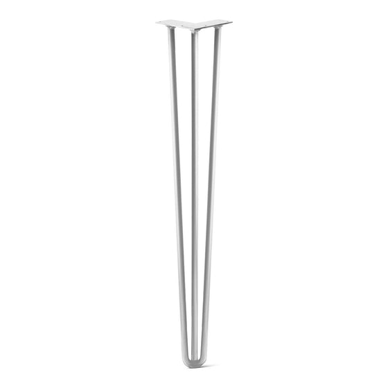 Hairpin Leg (Sold Separately), 3-Rod Design - White Powder Coated Finish