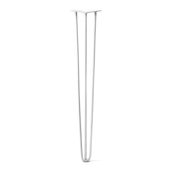 Hairpin Leg (Sold Separately), 3-Rod Design - White Powder Coated Finish