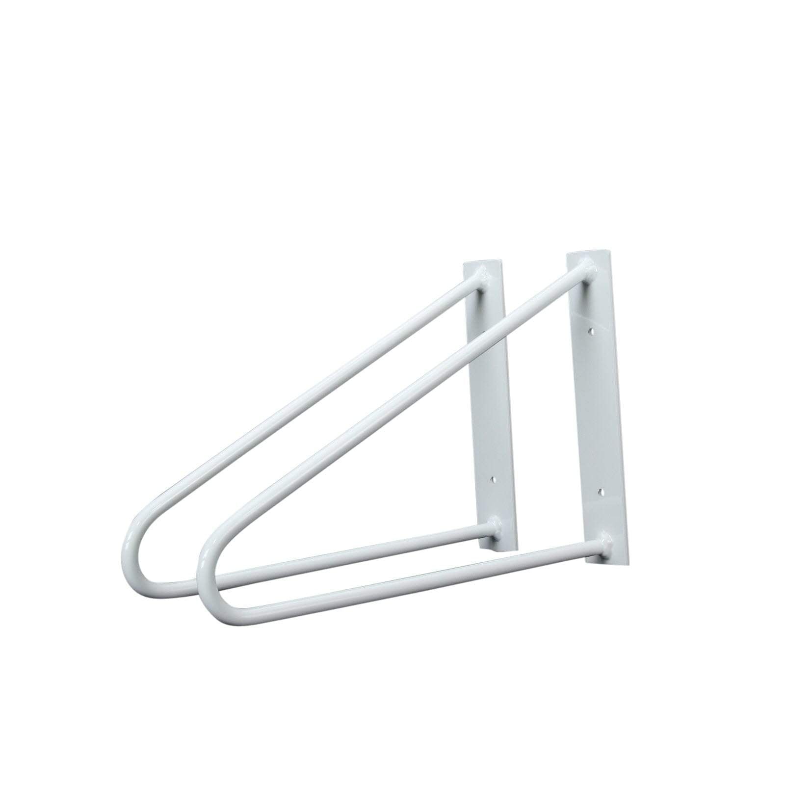 DIY Hairpin Legs Shelf Brackets, Desk Brackets Original Hairpin Shelf Brackets / Floating Desk Brackets, Pair of 2‚ White